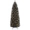 Best Choice Products Pre-Lit Black Artificial Christmas Tree, Holiday Pencil Tree w/ Metal Base